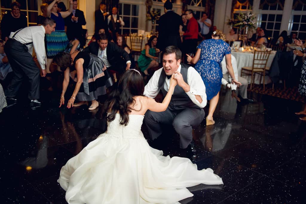bride and groom dancing at falkirk estate reception