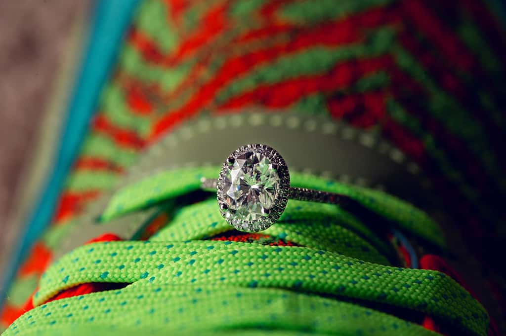 oval engagement ring with pave diamonds