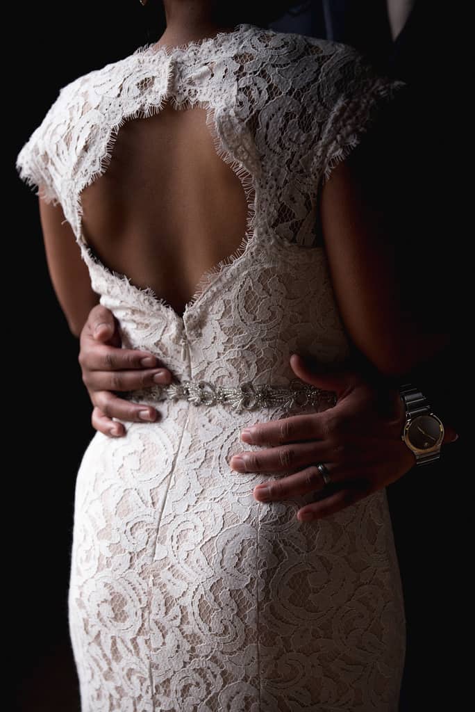 keyhole back lace wedding dress