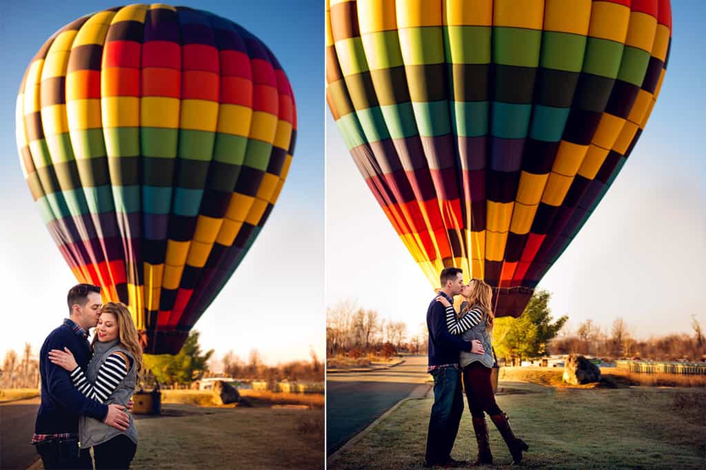 hot air balloon engagement shoot