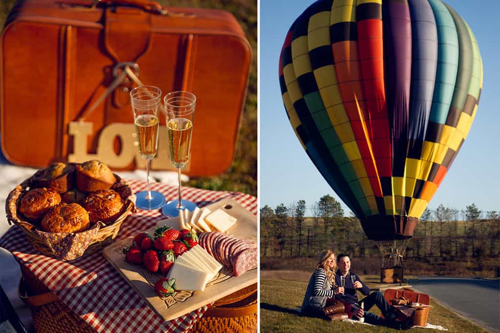 hot air balloon ride picnic