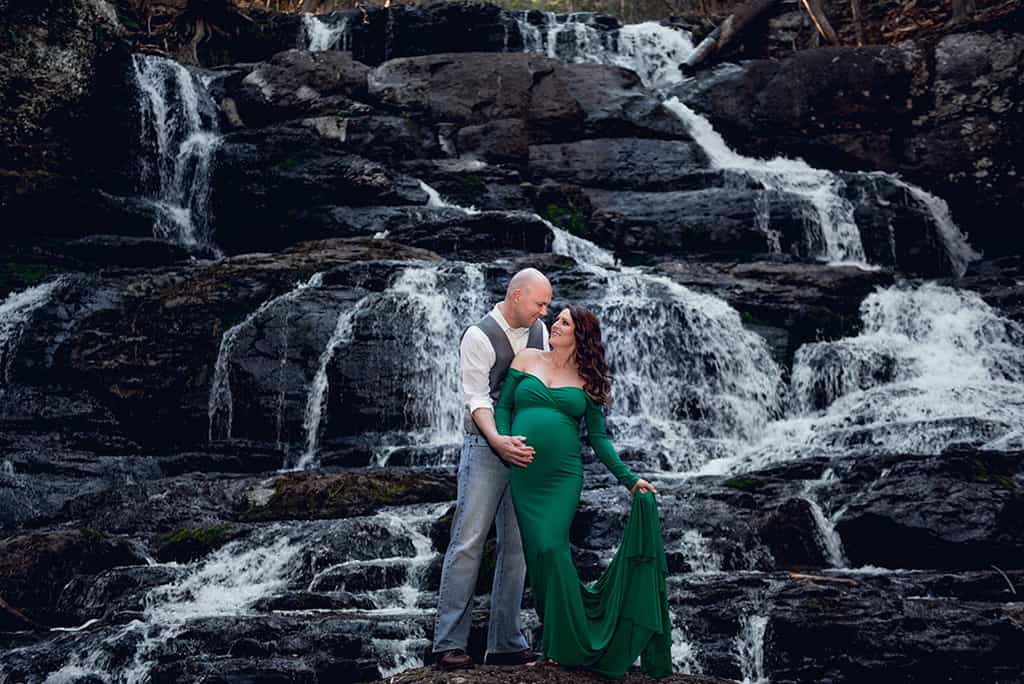 Ethereal Maternity Session by Waterfall