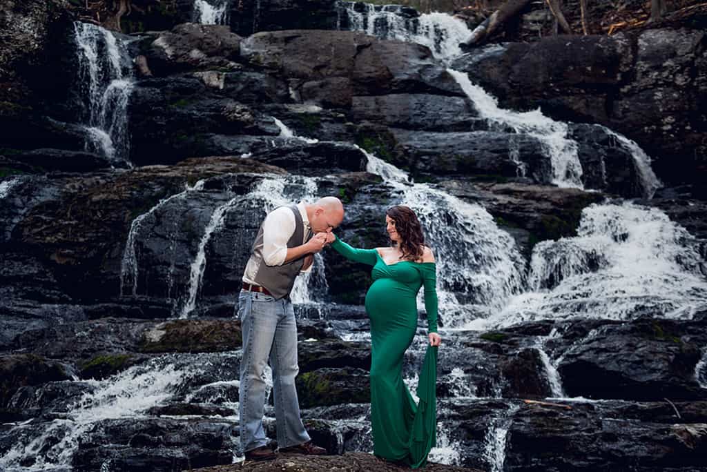 Ethereal Maternity Session by Waterfall