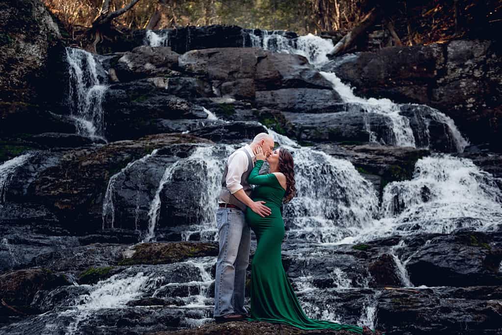 Romantic Maternity Session by Waterfall