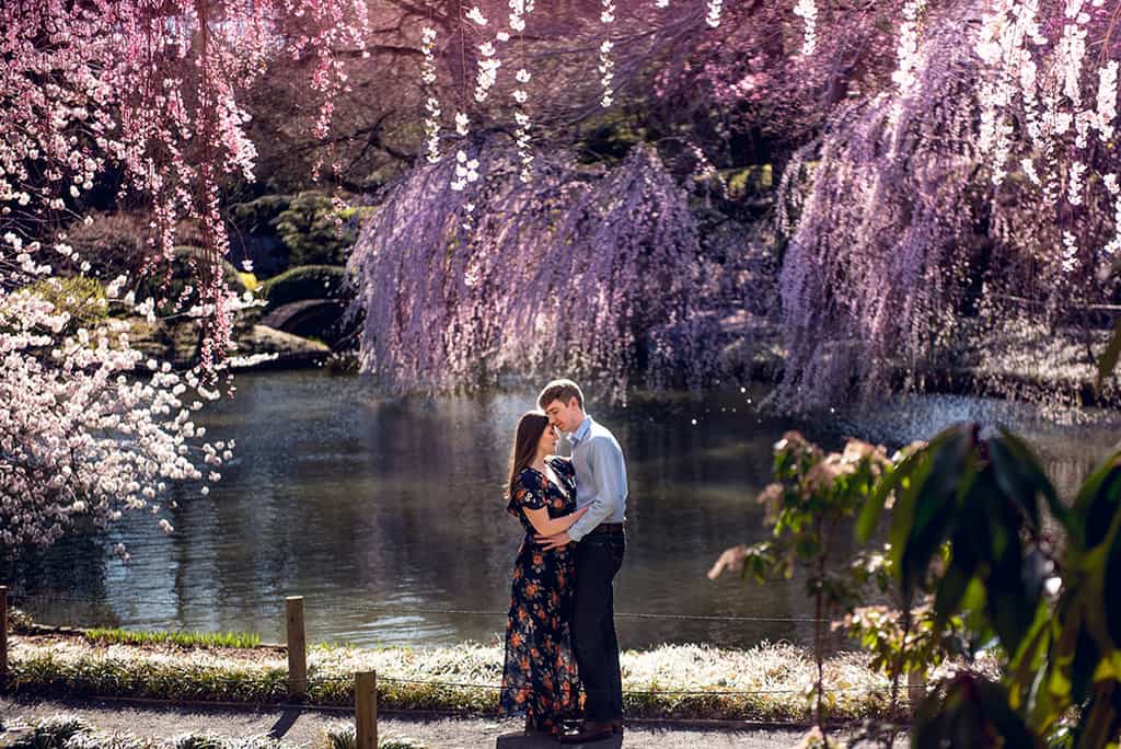 brooklyn botanic garden spring engagement photos