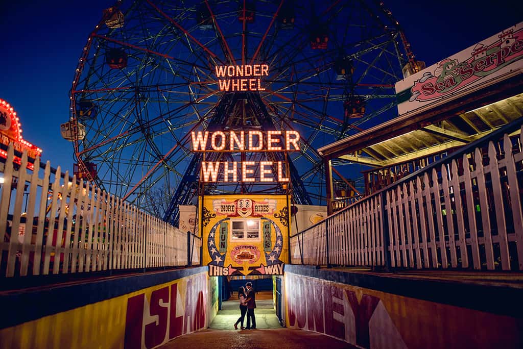 Coney Island Engagement Session - Wonder Wheel
