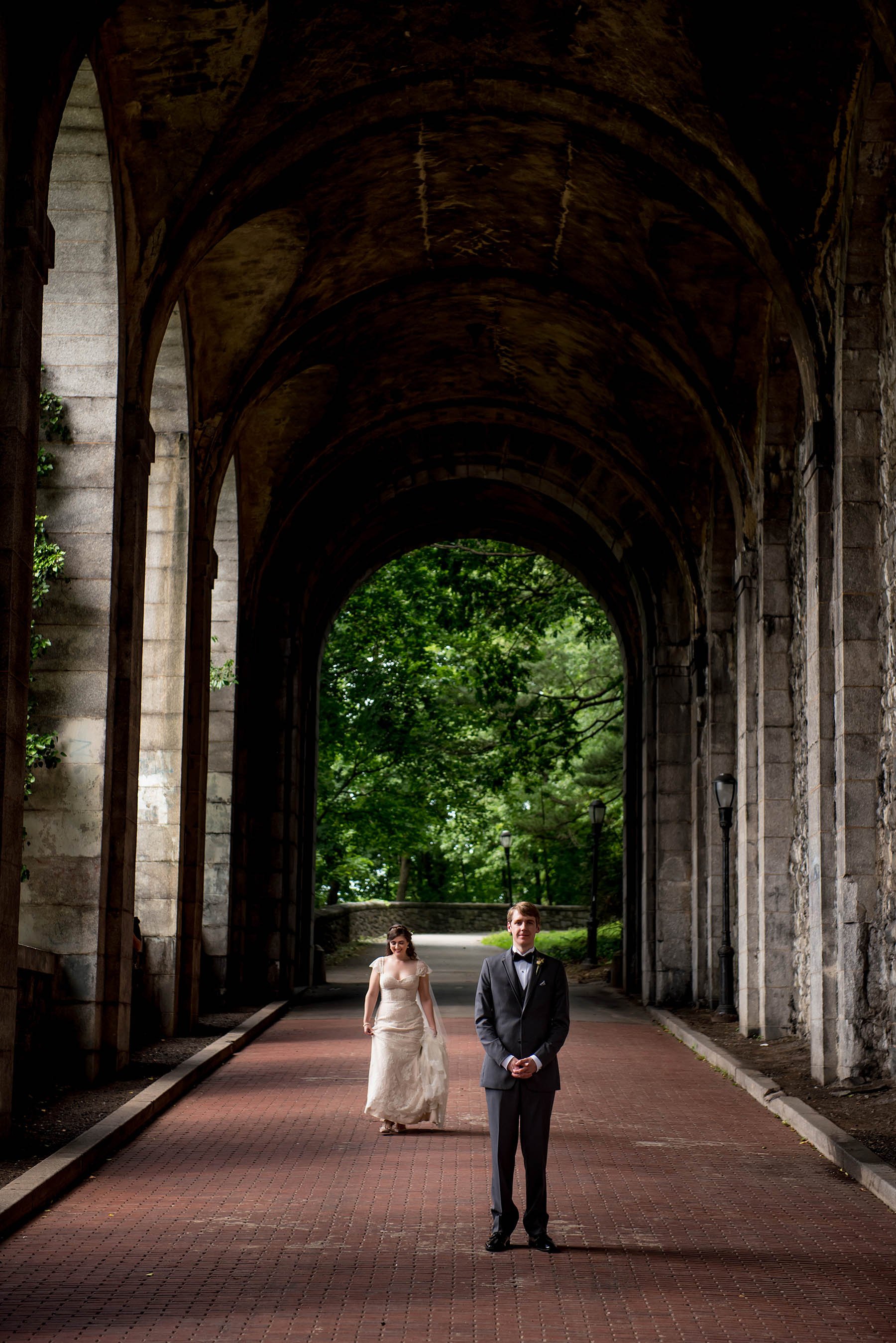 first look at Fort Tryon Park New Leaf Restaurant Wedding - the cloisters