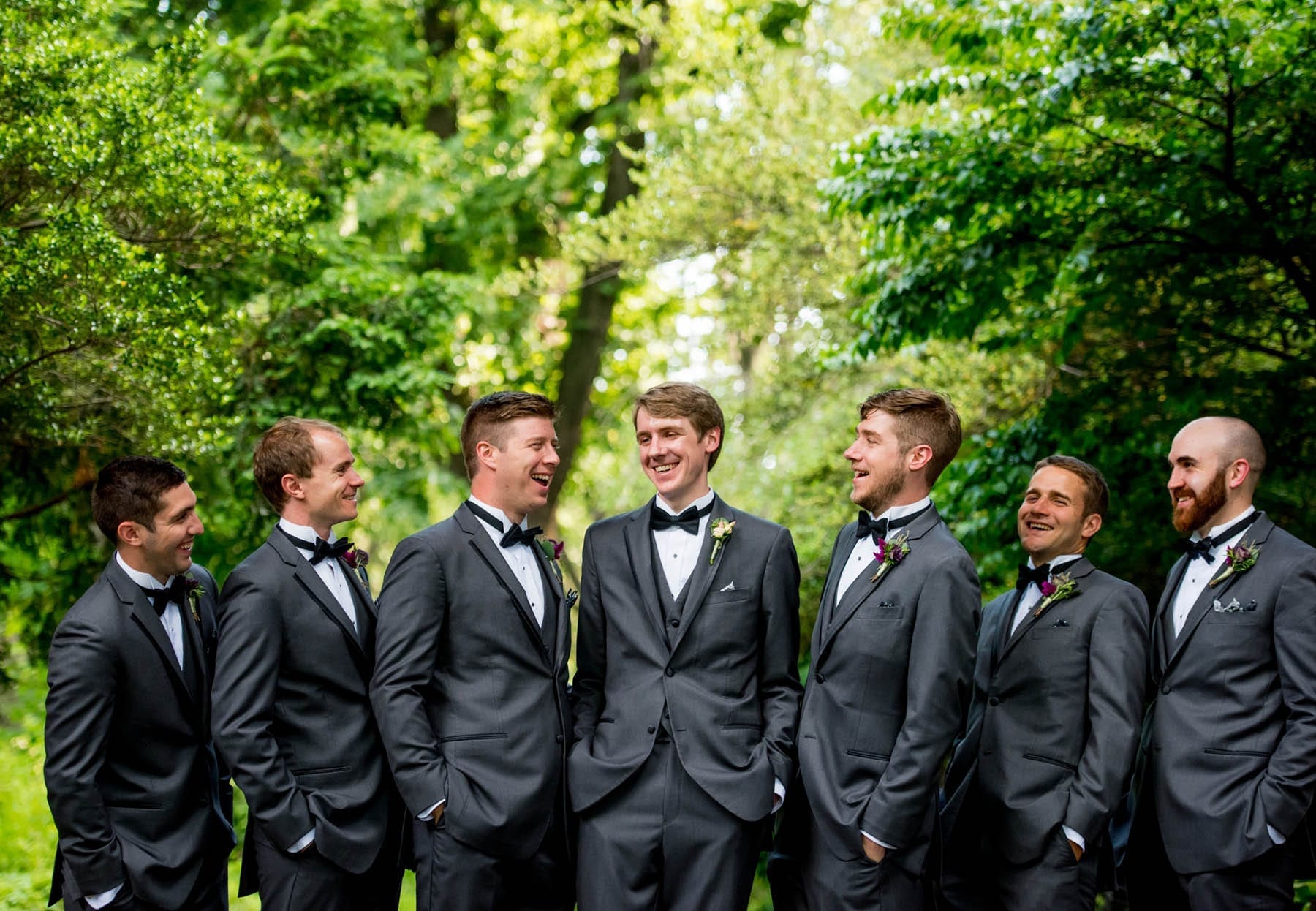 groomsmen at Fort Tryon Park New Leaf Restaurant Wedding