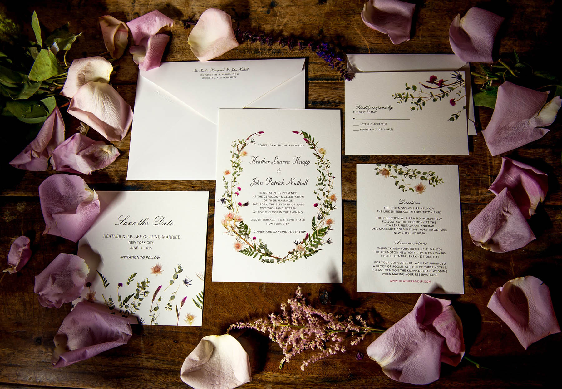 garden wedding invitation suite