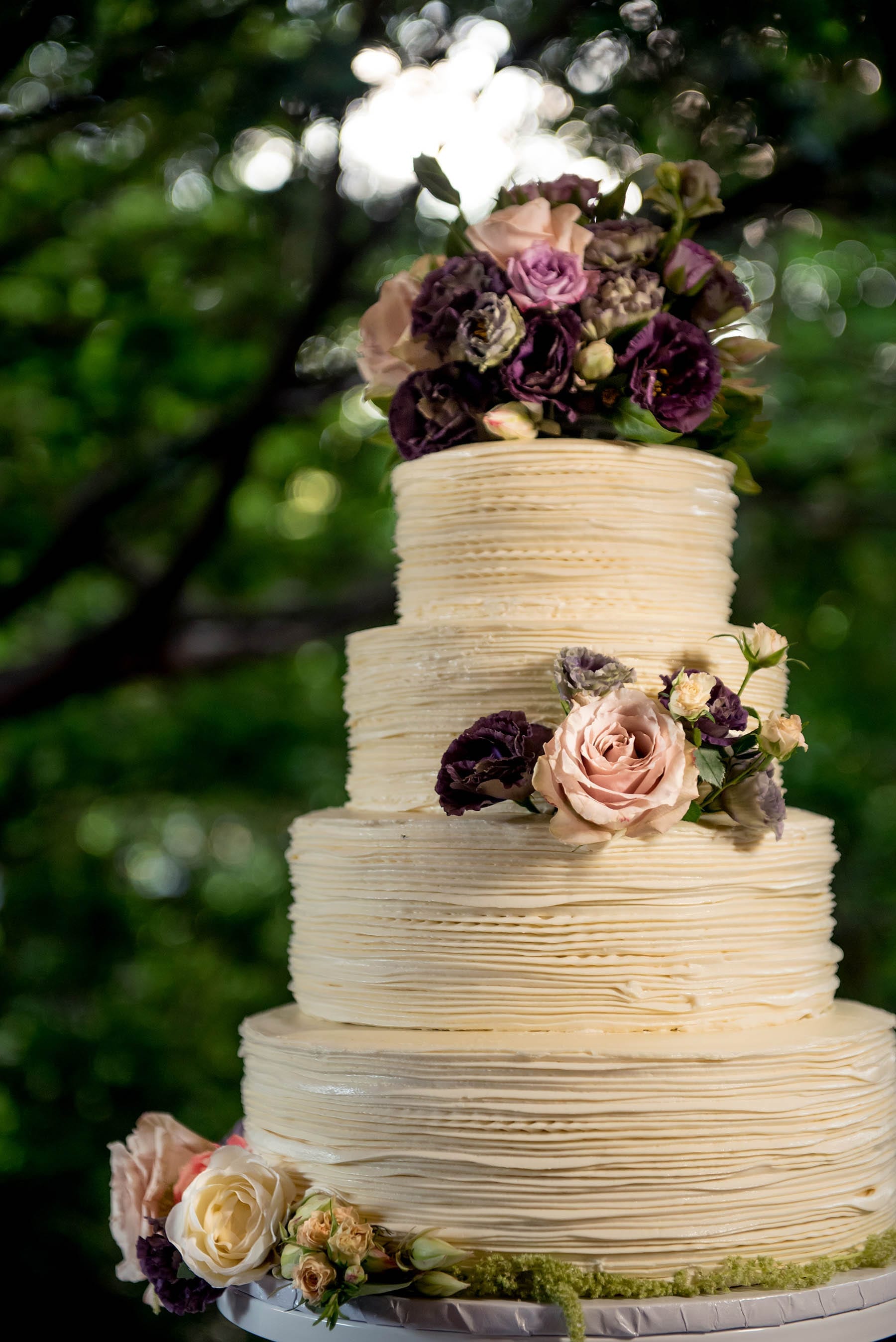 cake with flowers New Leaf Restaurant Summer Garden Wedding Details