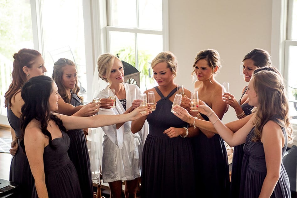 bridesmaids champaign toast