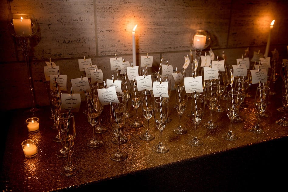 champagne glass seating cards