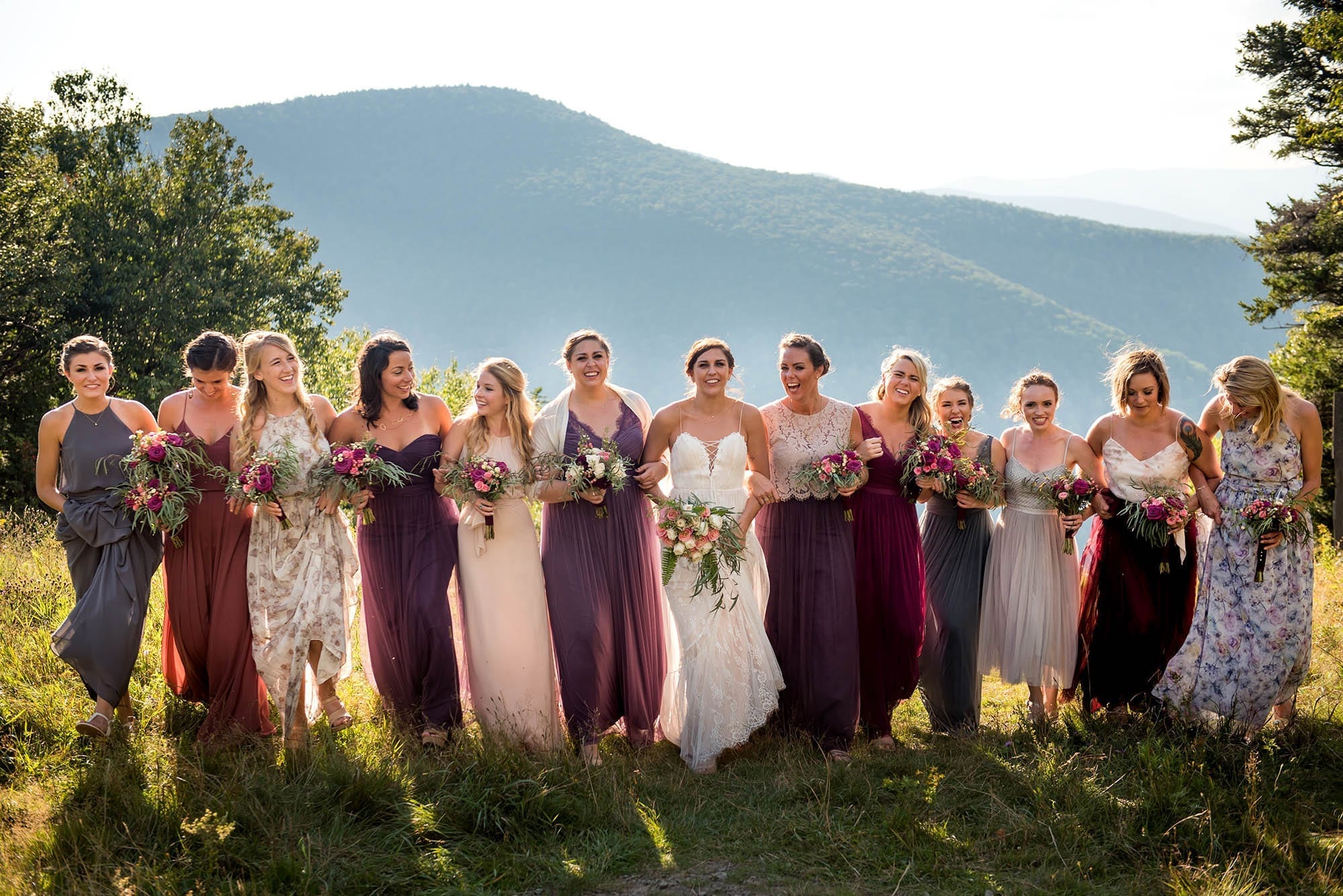 bridesmaids at Hunter Mountain Wedding 
