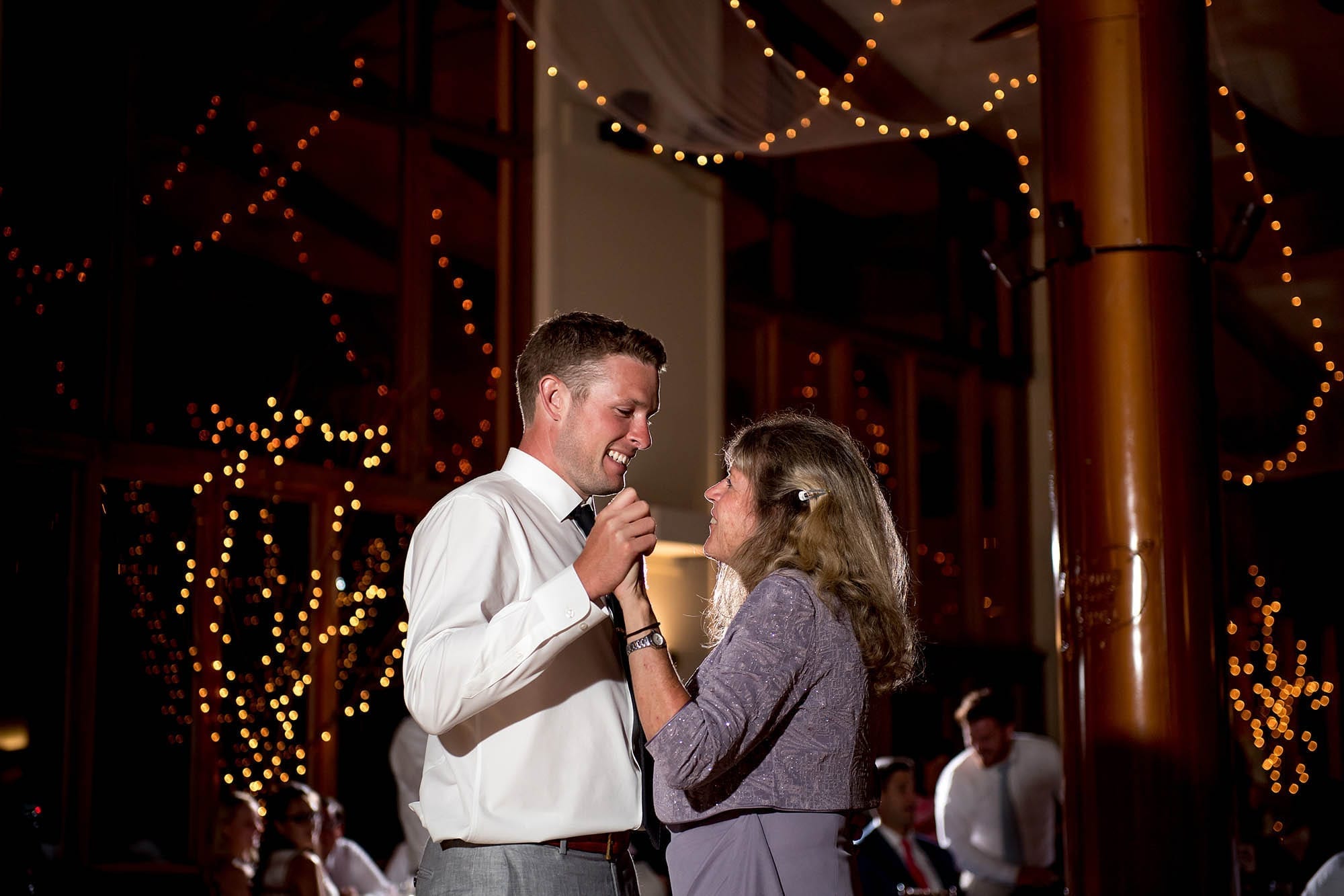 mother son dance at Coppertree reception at Hunter Mountain Boho Wedding in the Catskills