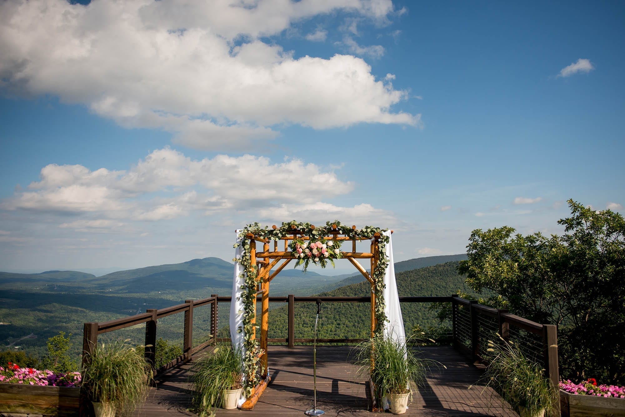 summit ceremony at Hunter Mountain Boho Wedding in the Catskills