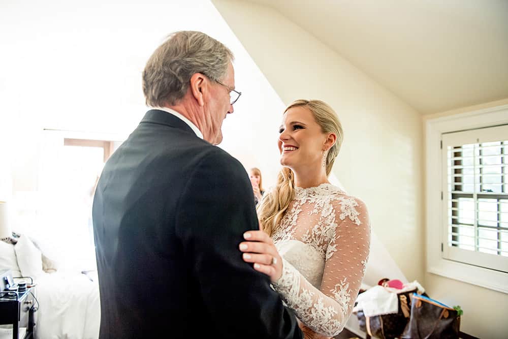 father daughter first look at bedford post inn