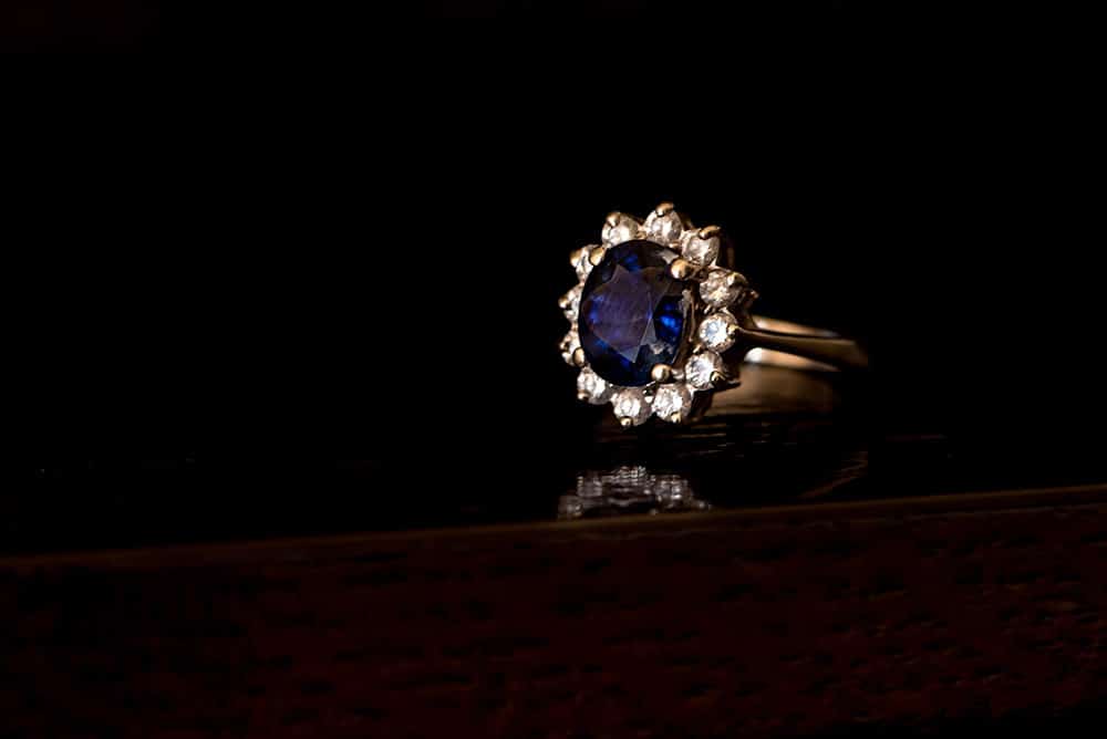 vintage blue sapphire engagement ring