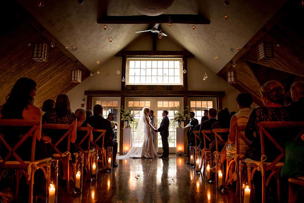 romantic candlelit bedford post inn ceremony in yoga loft