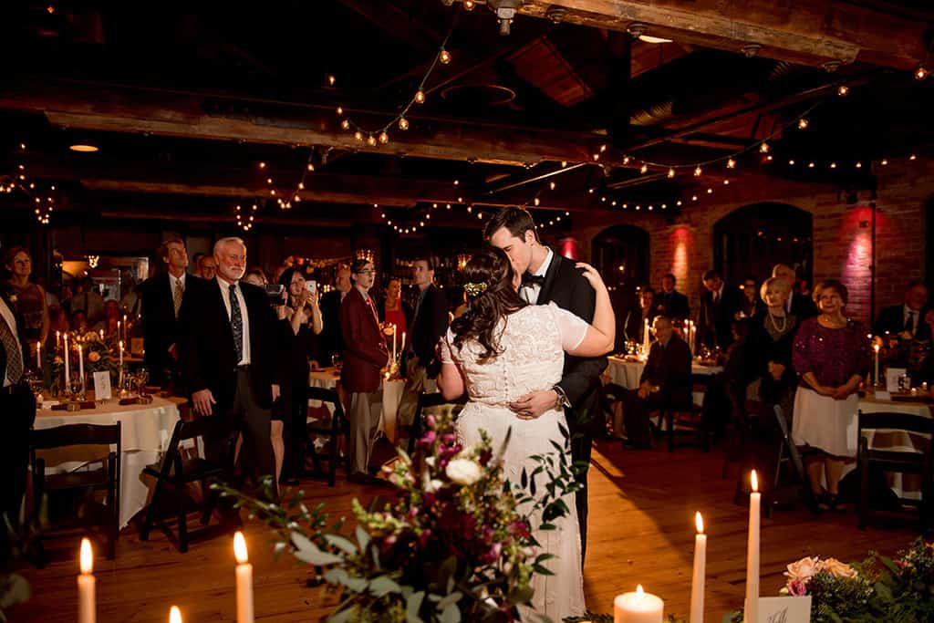 First dance at Romantic Candlelit New Year's Eve wedding at Helsinki Hudson