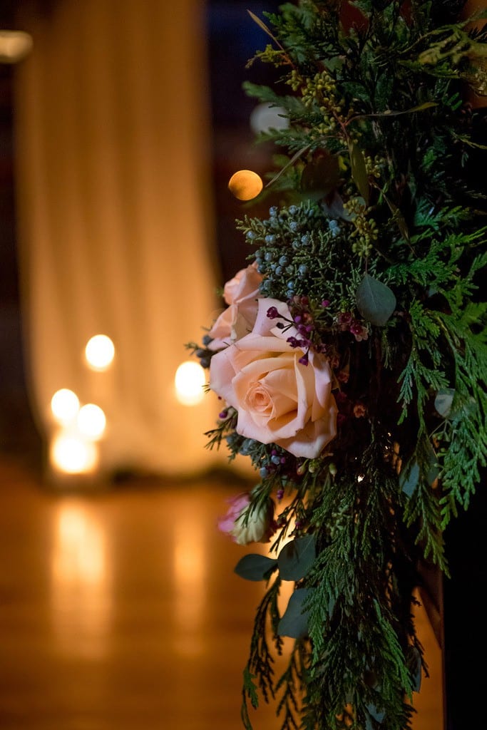 Candlelit New Year's Eve wedding ceremony space at Helsinki Hudson