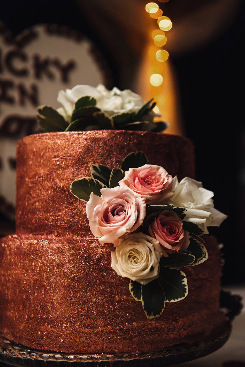 glitter wedding cake