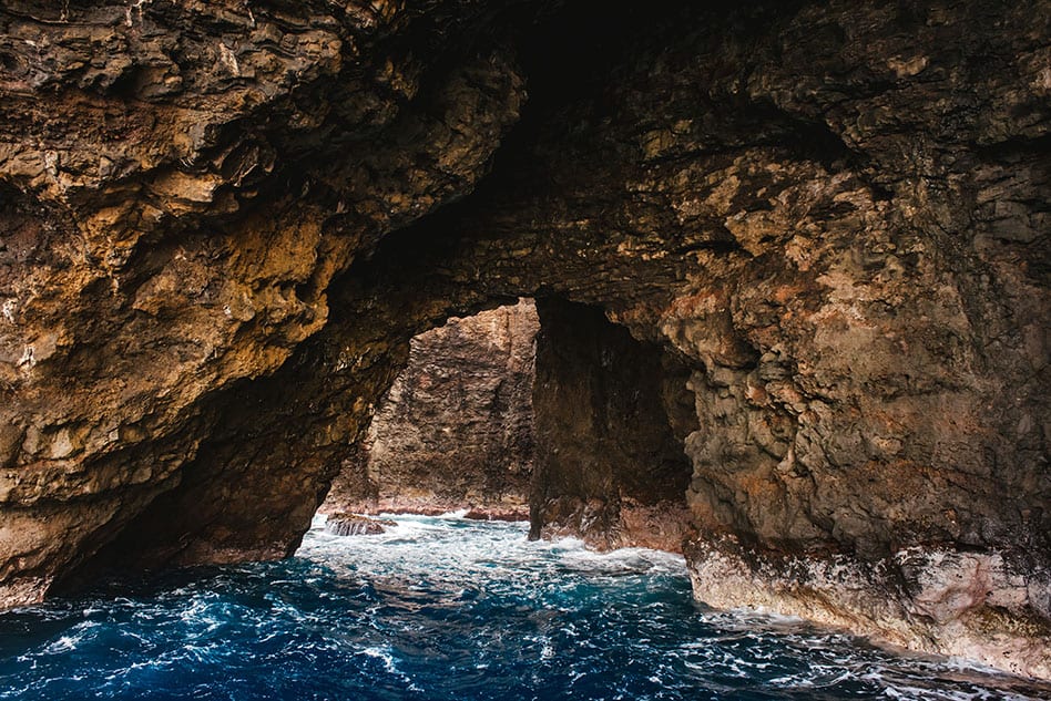 Open Ceiling Cave Na Pali Coast Kauai Hawaii