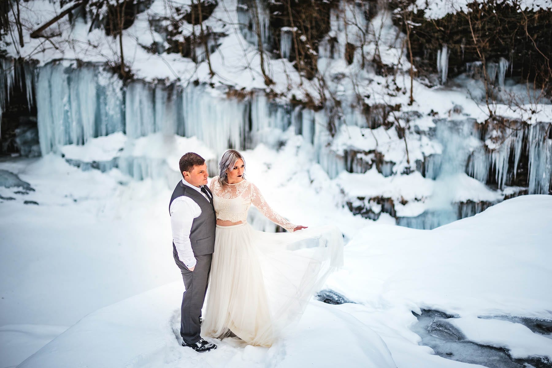 Ledges Hotel Magical Frozen Waterfall Adventure Session