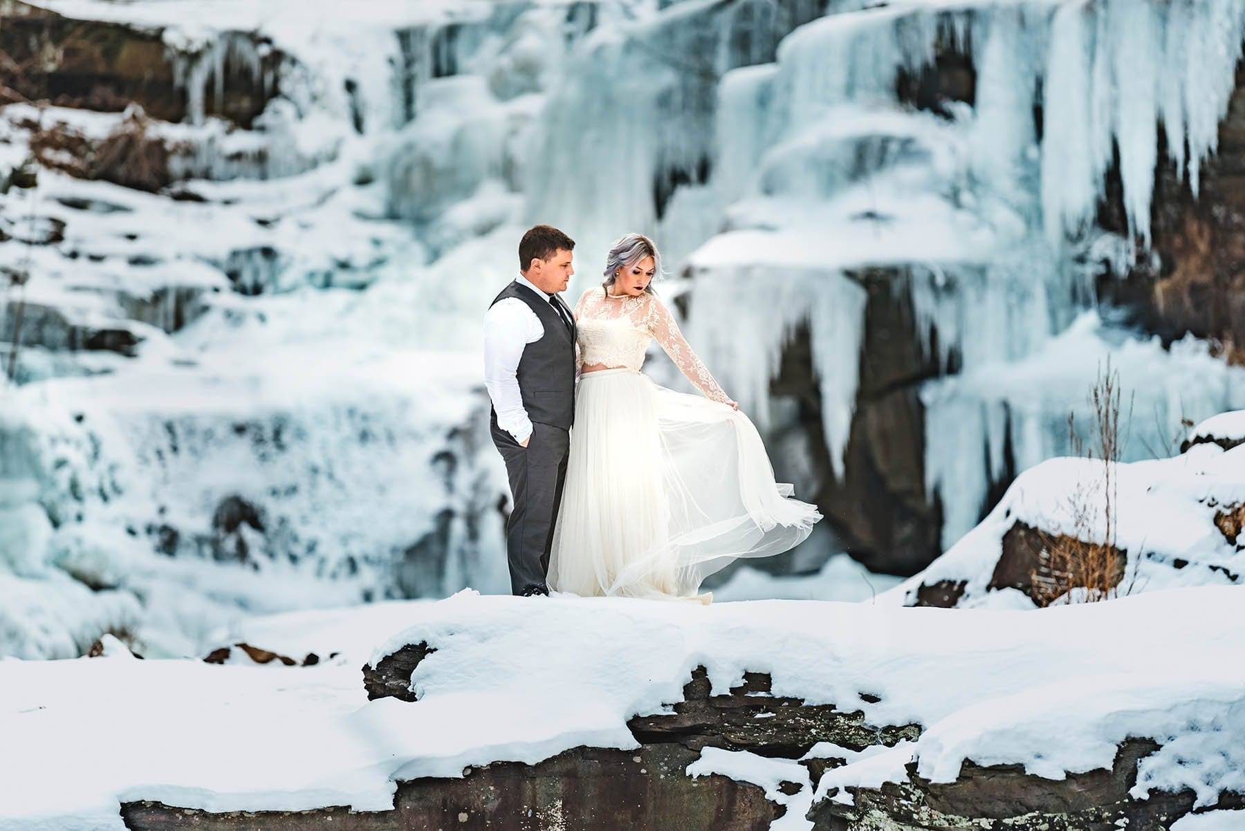 Ledges Hotel Magical Frozen Waterfall Adventure Session