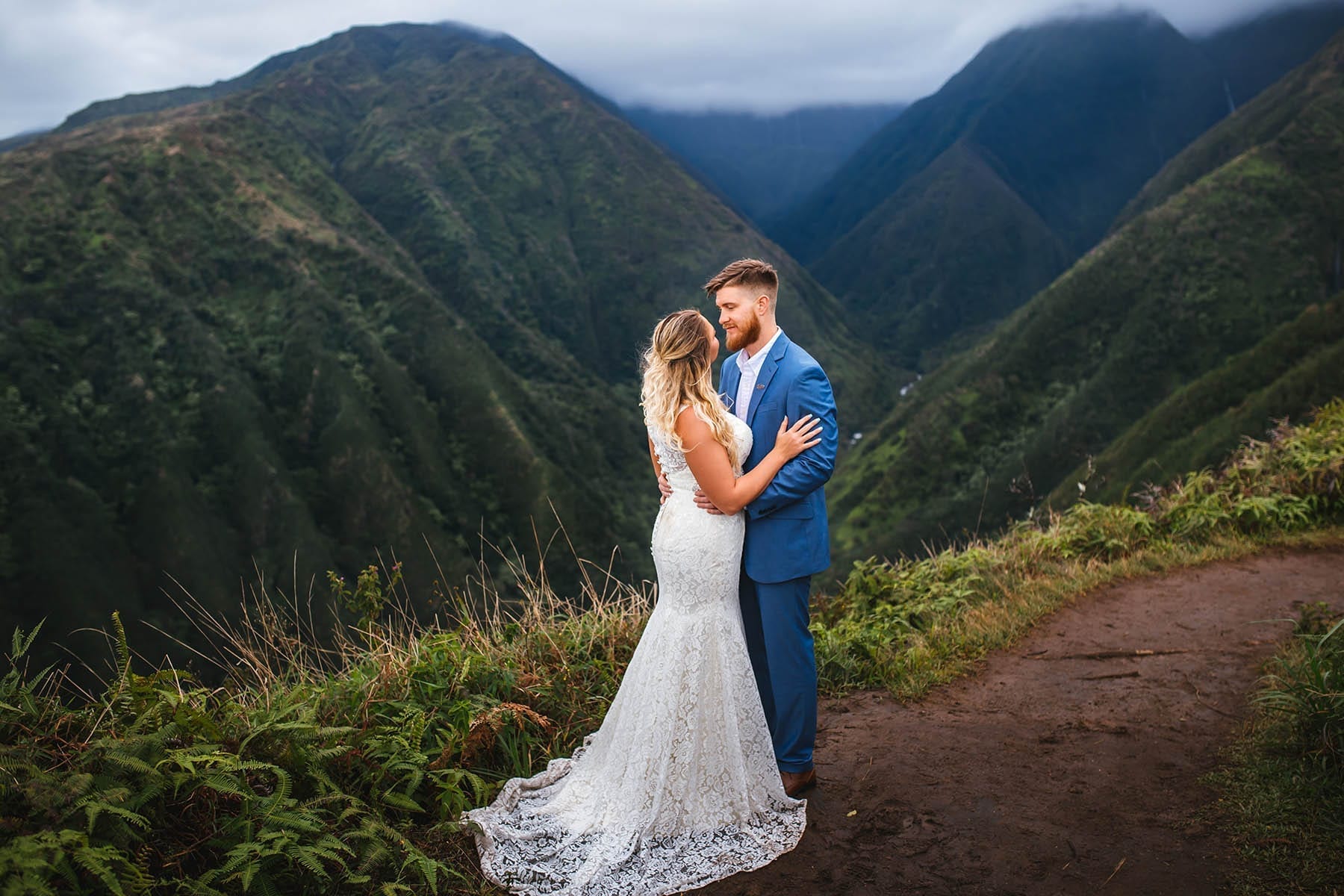 Mountain adventure elopement in Maui Hawaii