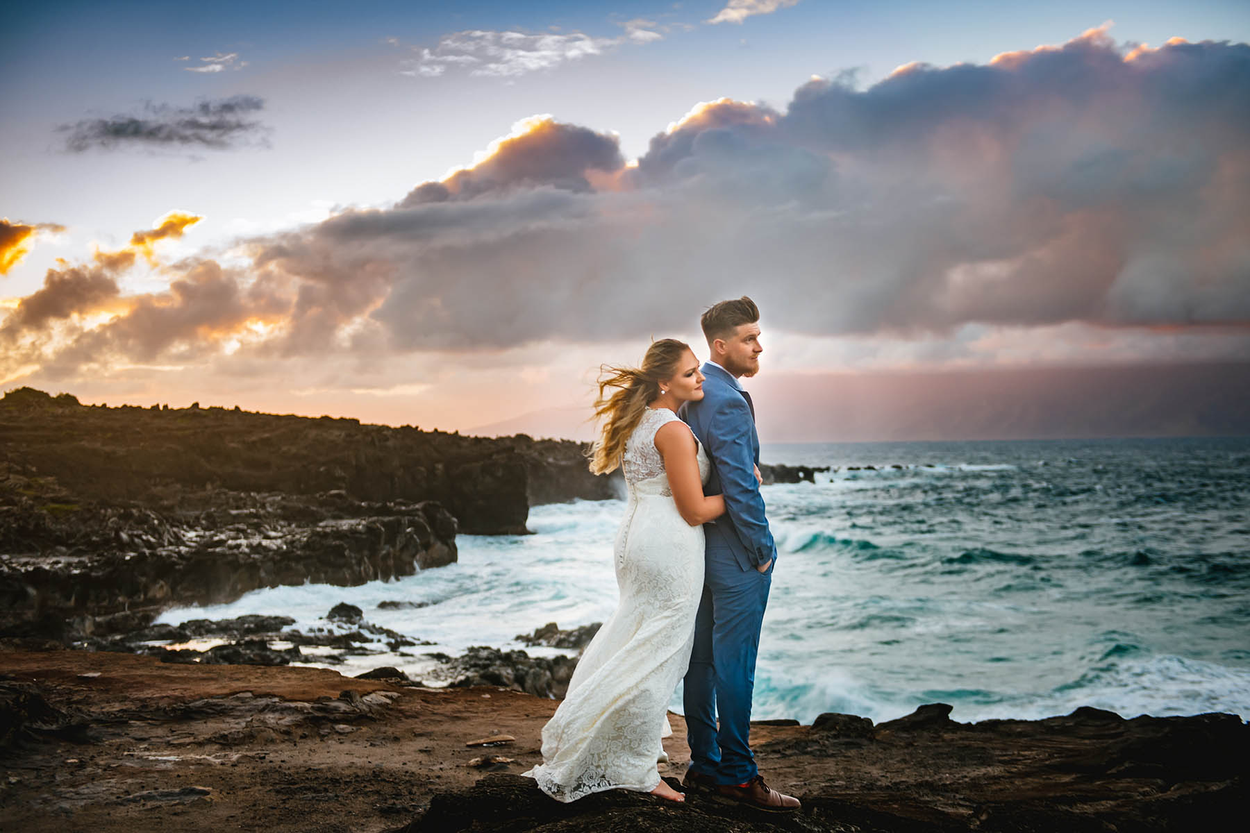Maui sunset elopement on beach