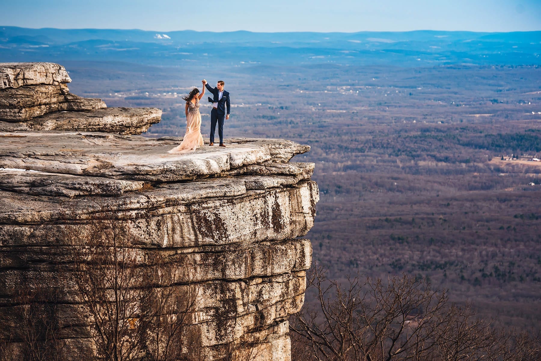 Dreamy cliff elopement at Sam's Point Preserve Hudson Valley NY