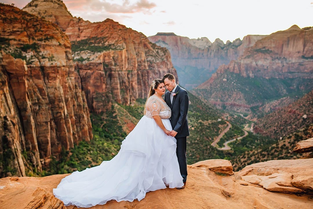 Canyon Overlook at Zion National Park Wedding Photos