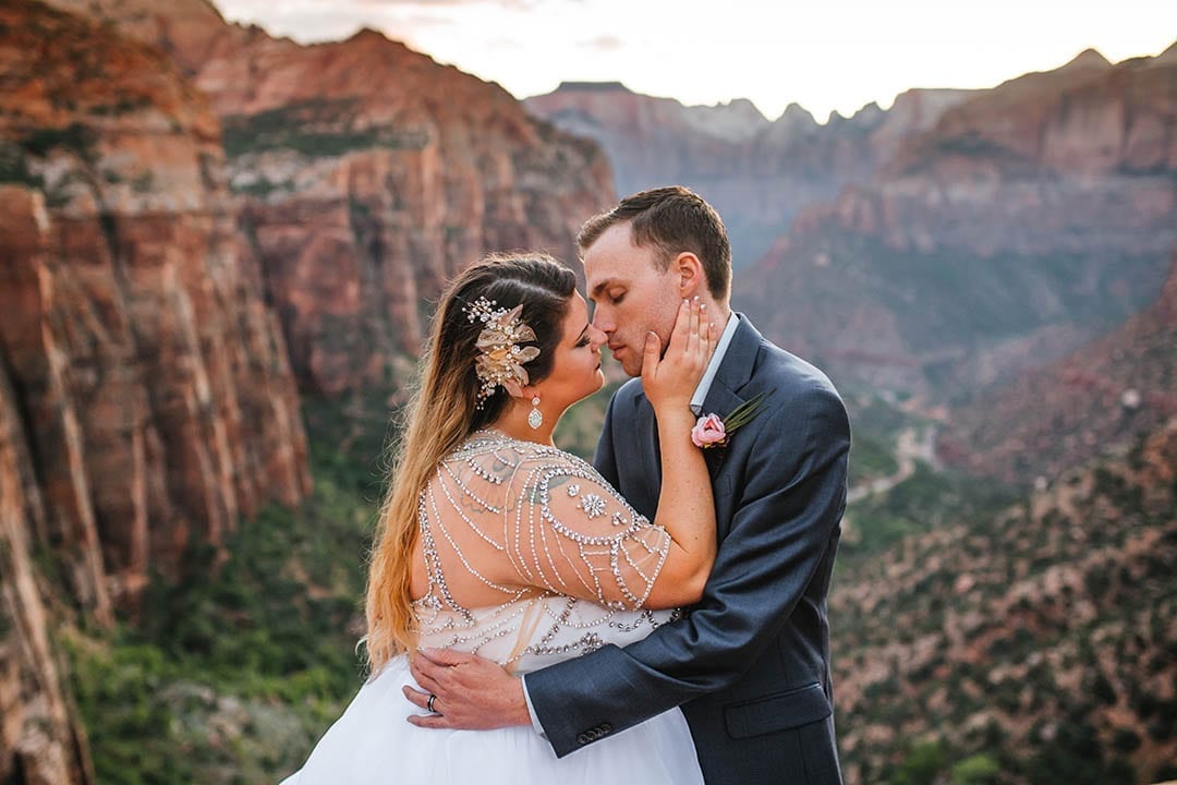 Canyon Overlook at Zion National Park Elopement Photographer