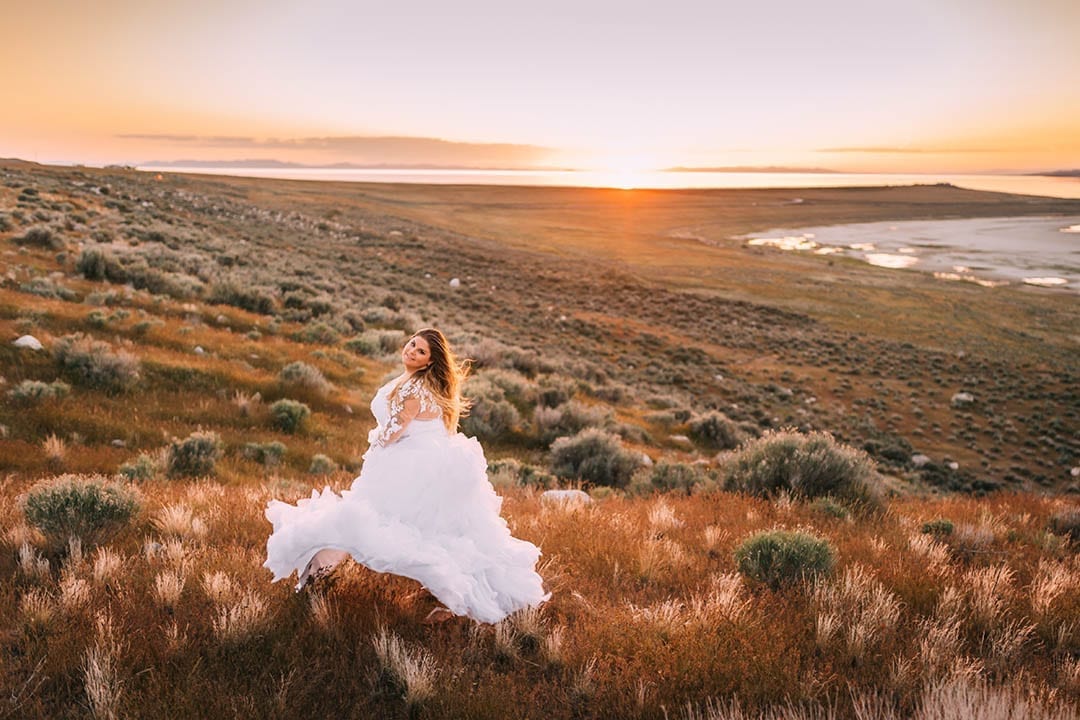bride at Antelope Island 
