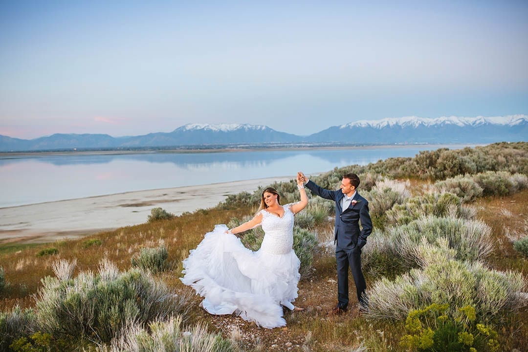 Antelope Island wedding photos