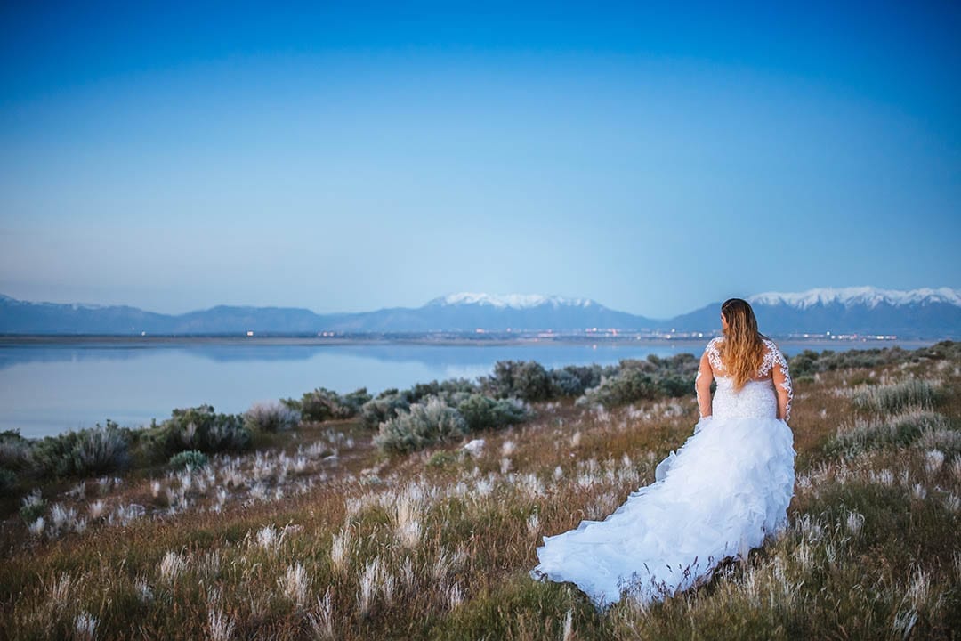 bride at Antelope Island 