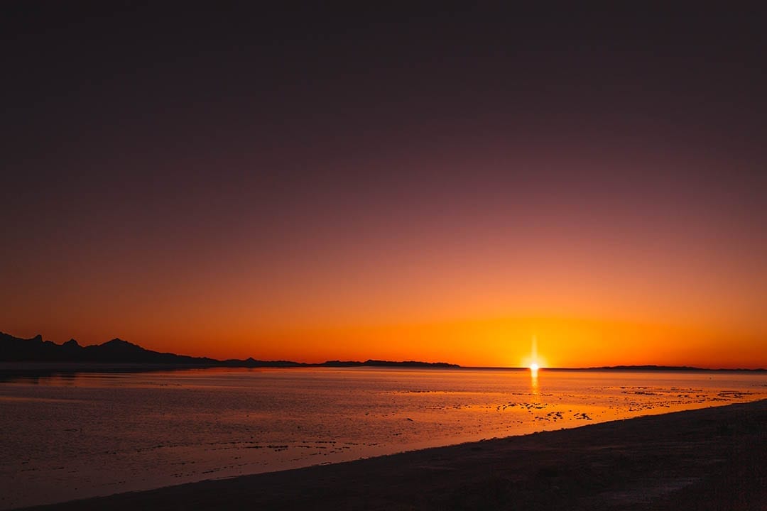 Sunrise at Bonneville Salt Flats