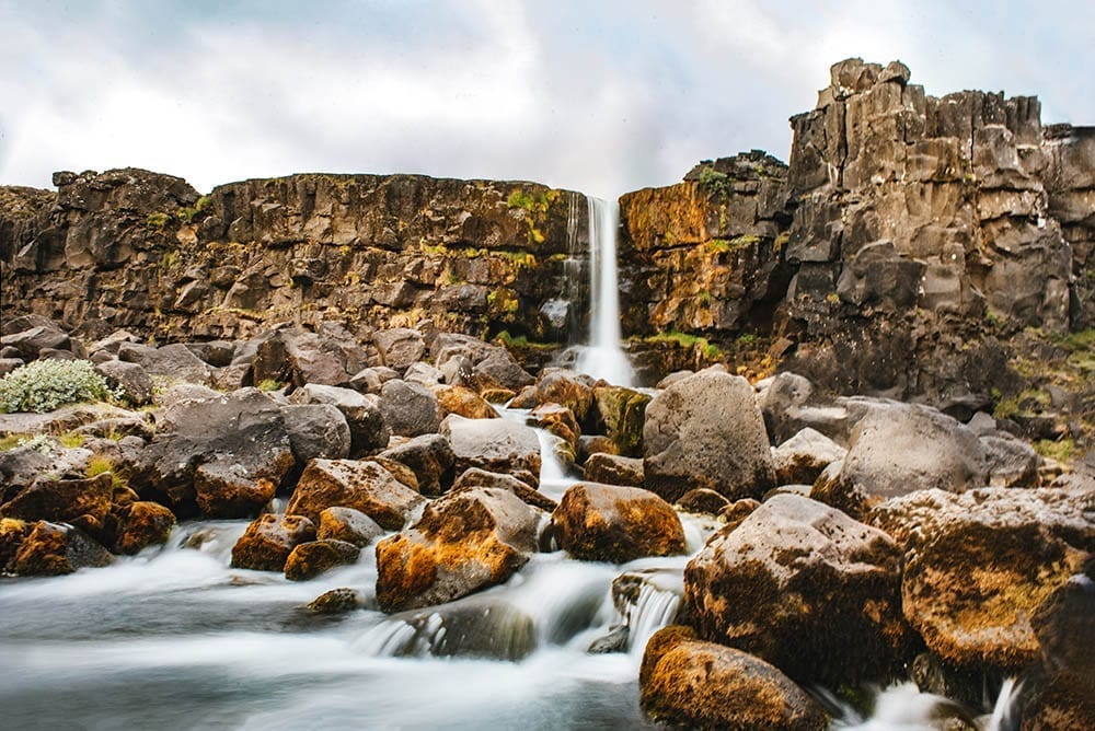 waterfall in Thingvellir National Park