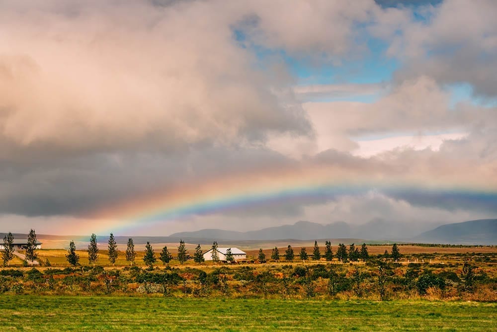 rainbow in south Iceland 