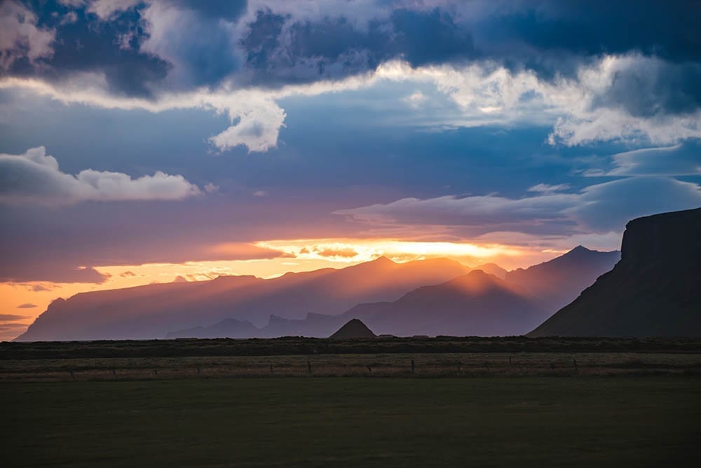 Sunset in Vik Iceland