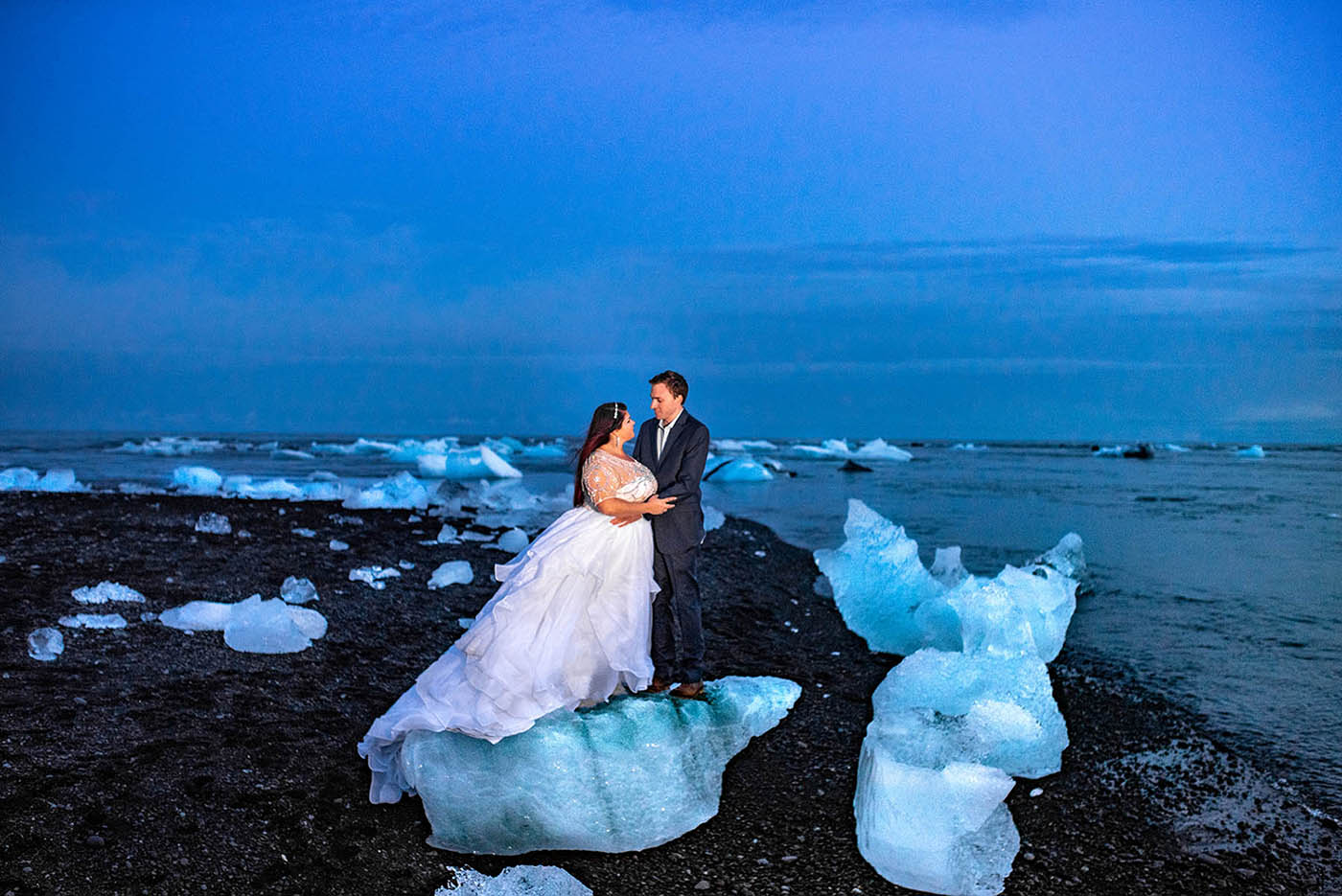 Diamond Beach Glacier Lagoon Iceland Wedding Photos