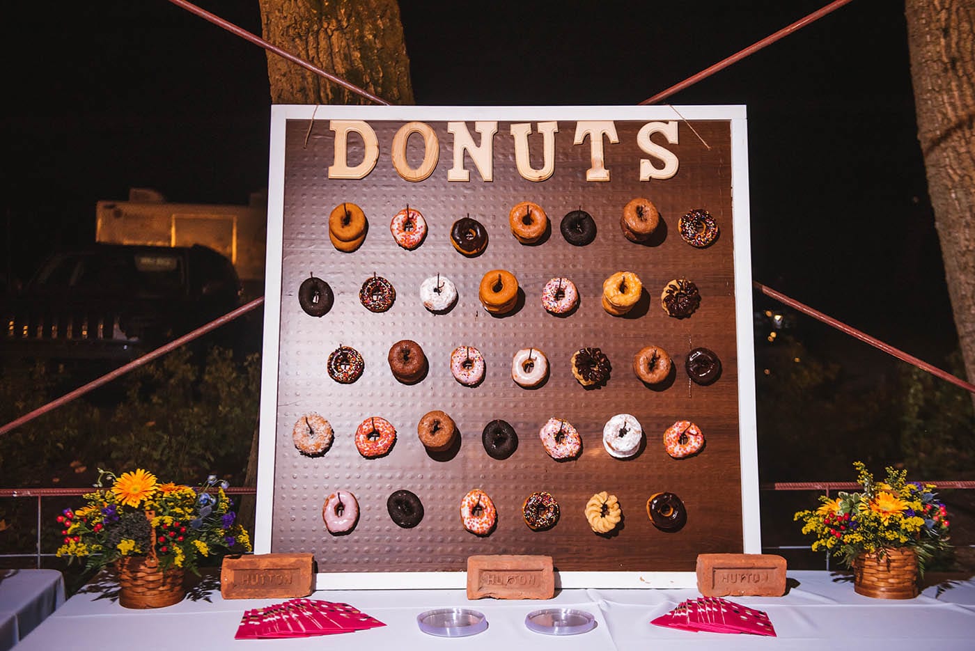 donut wall at Hutton Brickyards wedding