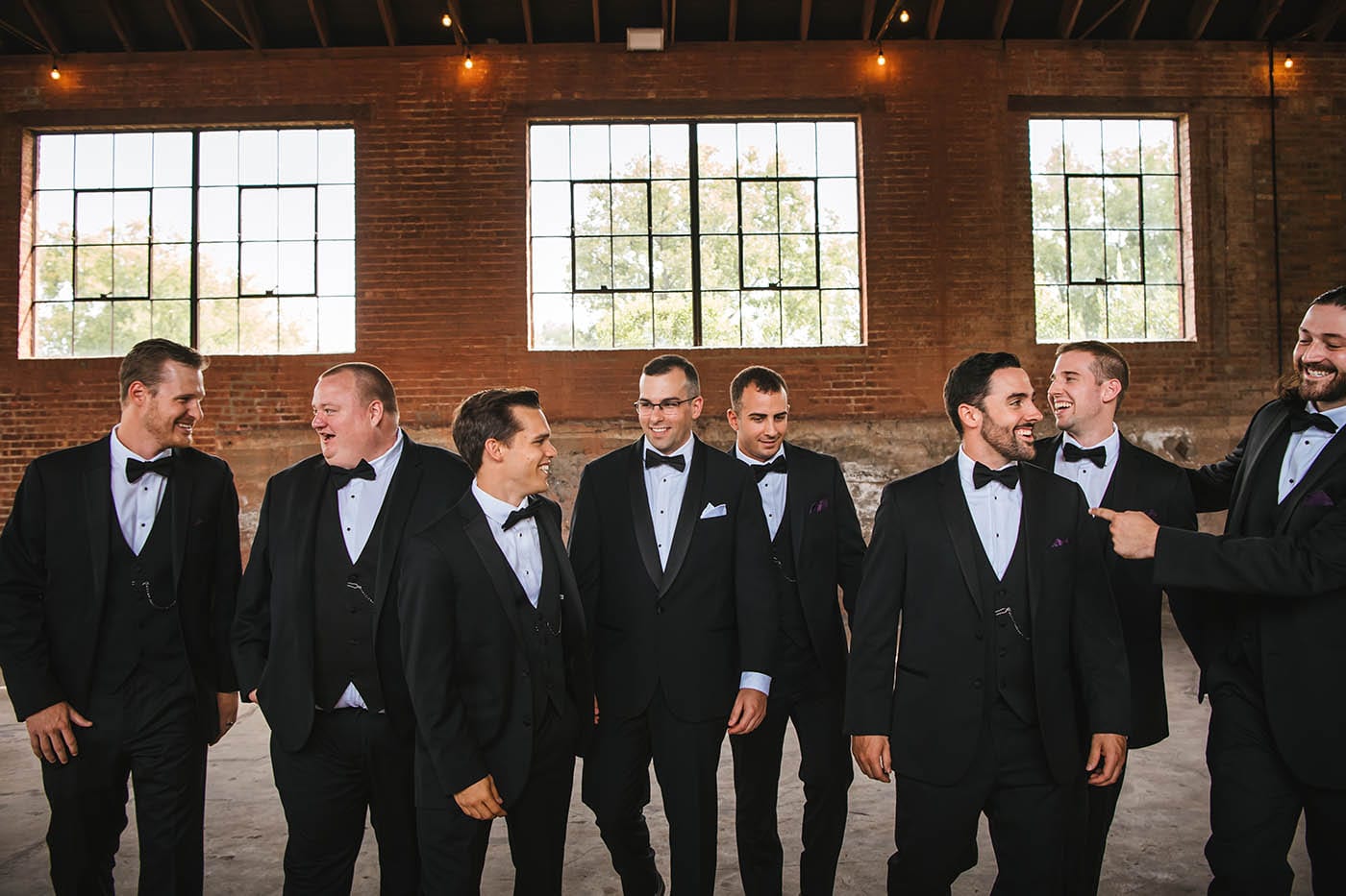 Groomsmen at Hutton Brickyards wedding 