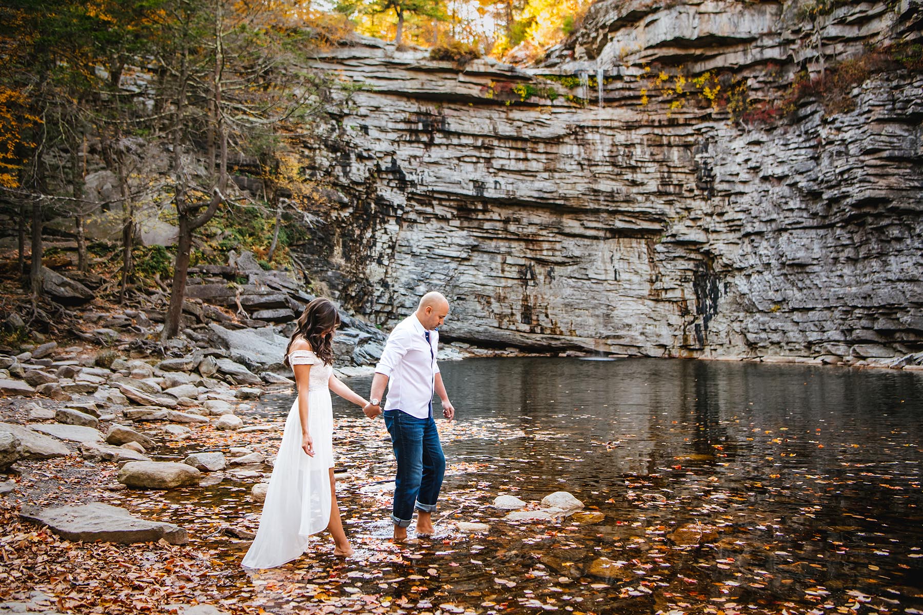 Awosting Falls Fall Engagement Session
