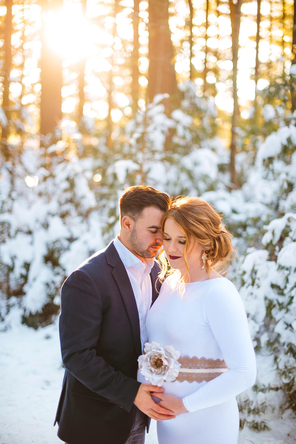 magical winter maternity session in the Poconos