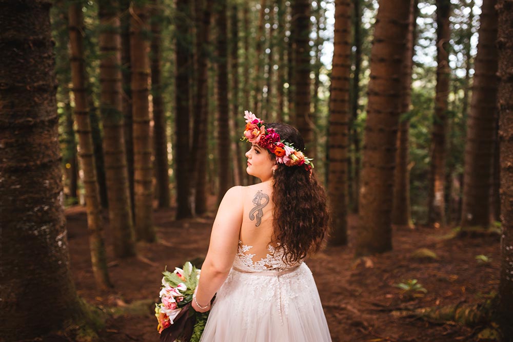 Kauai bride with floral crown