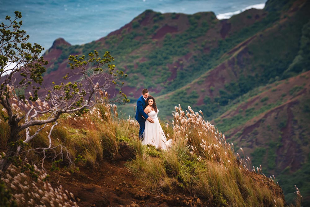 Na Pali mountains Kauai adventure elopement