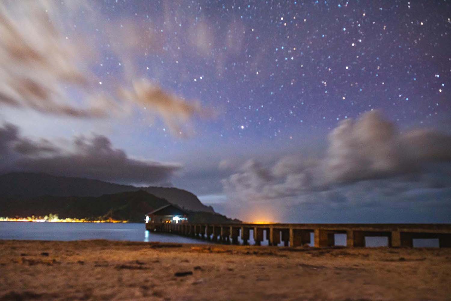 Hanalei Pier under the stars