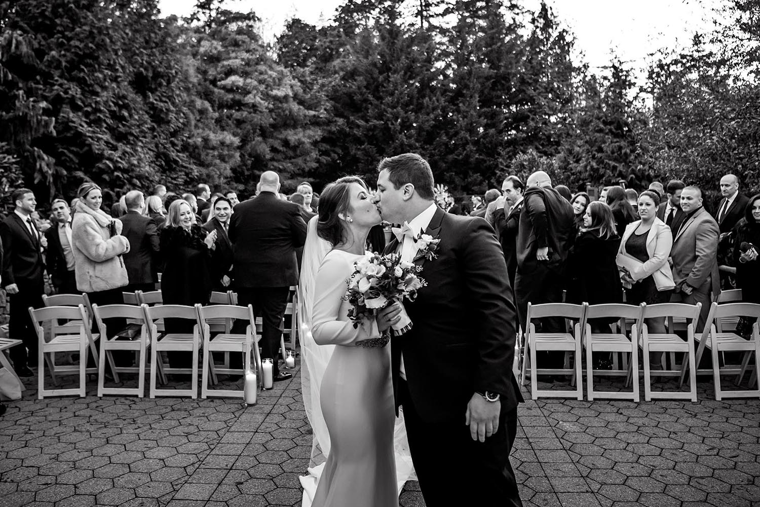 Sunset Ceremony at New York Botanical Garden Wedding