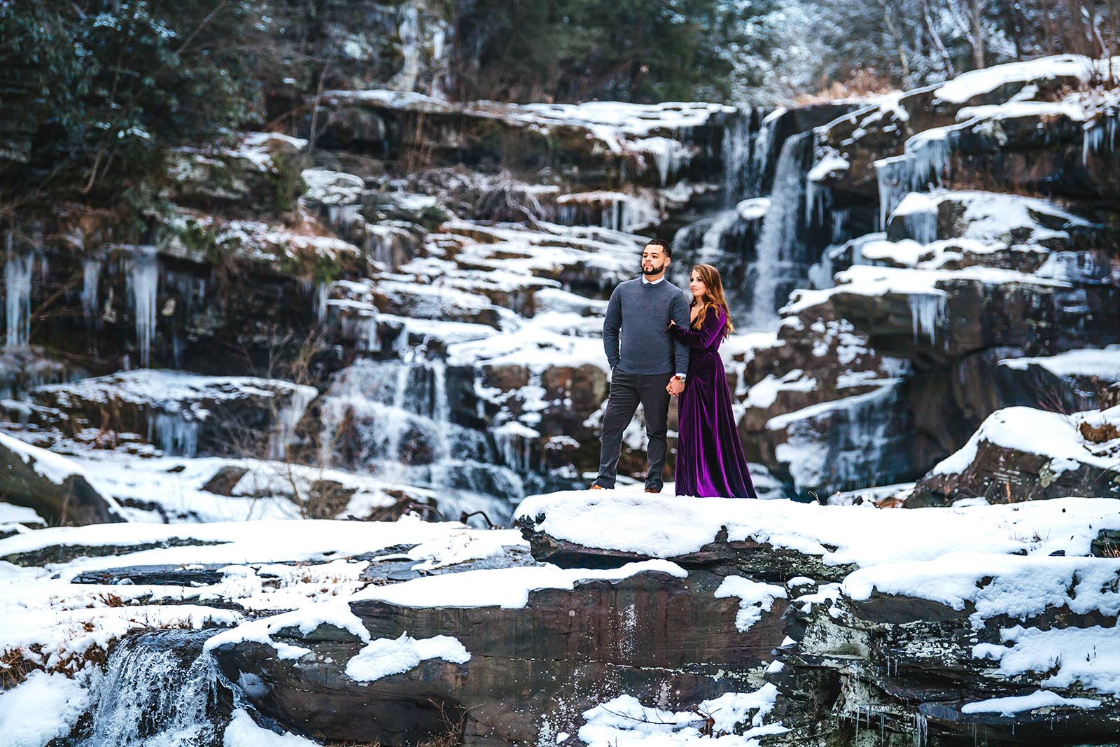 frozen waterfall elopement